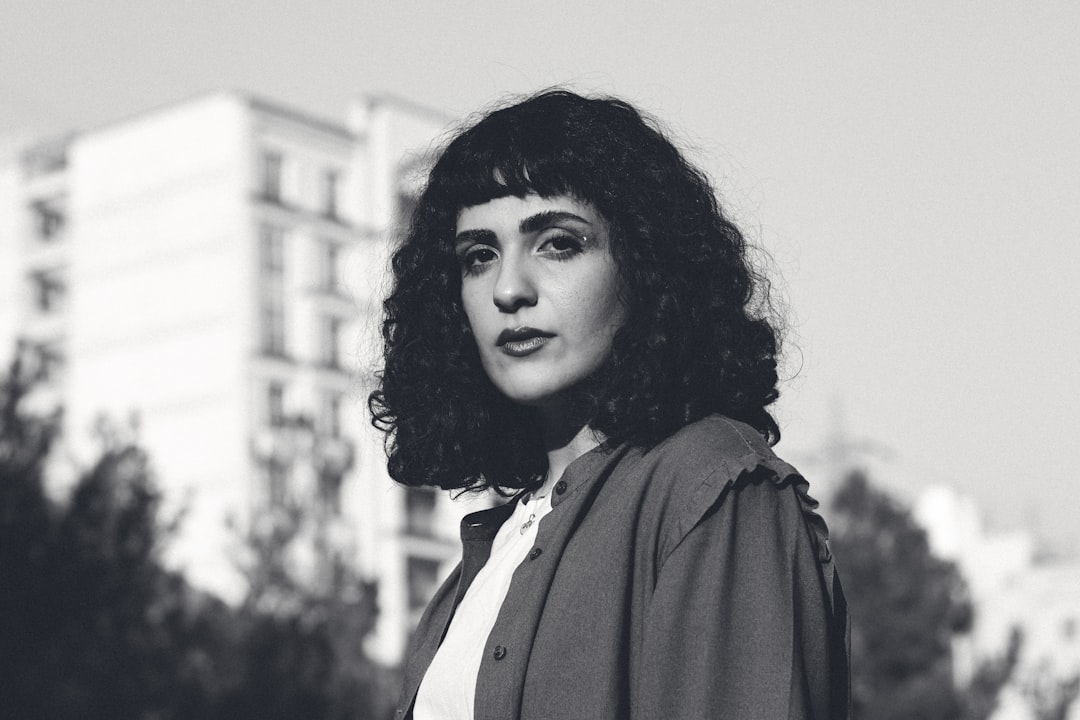 a woman with curly hair
