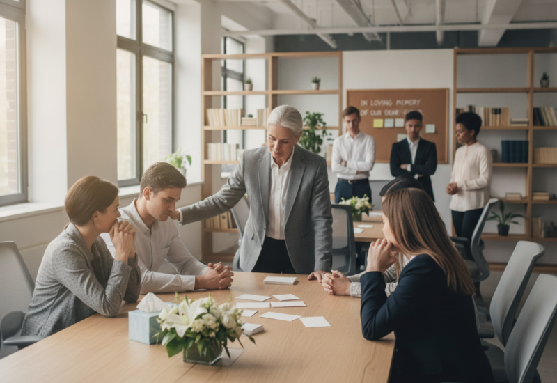 Omgaan met het overlijden van een collega en steun door de werkgever